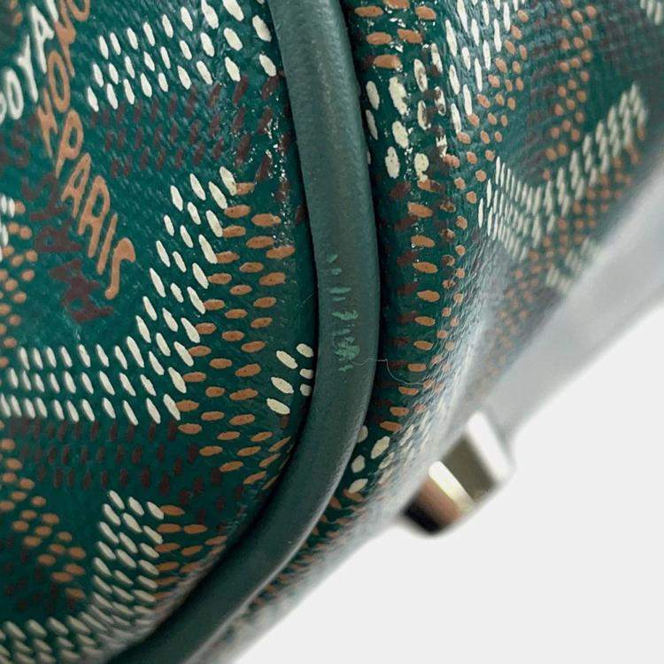 Pre Owned Goyard Jules Travel Bag Green boston Pvc Leather Size 50