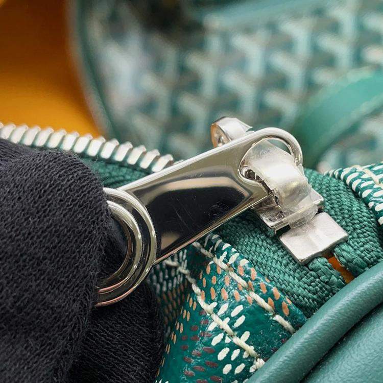 Pre Owned Goyard Jules Travel Bag Green boston Pvc Leather Size 50