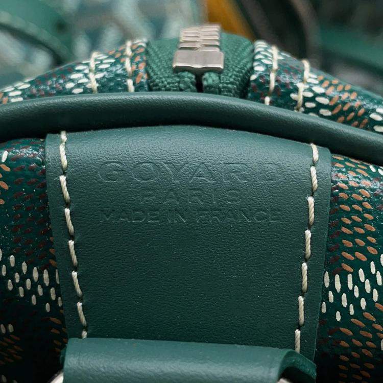 Pre Owned Goyard Jules Travel Bag Green boston Pvc Leather Size 50