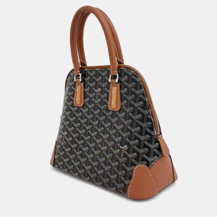 Pre Owned Goyard Black Brown PVC Vendome PM bag + strap