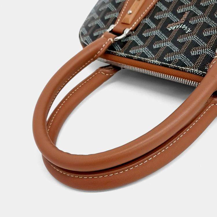 Pre Owned Goyard Black Brown PVC Vendome PM bag + strap