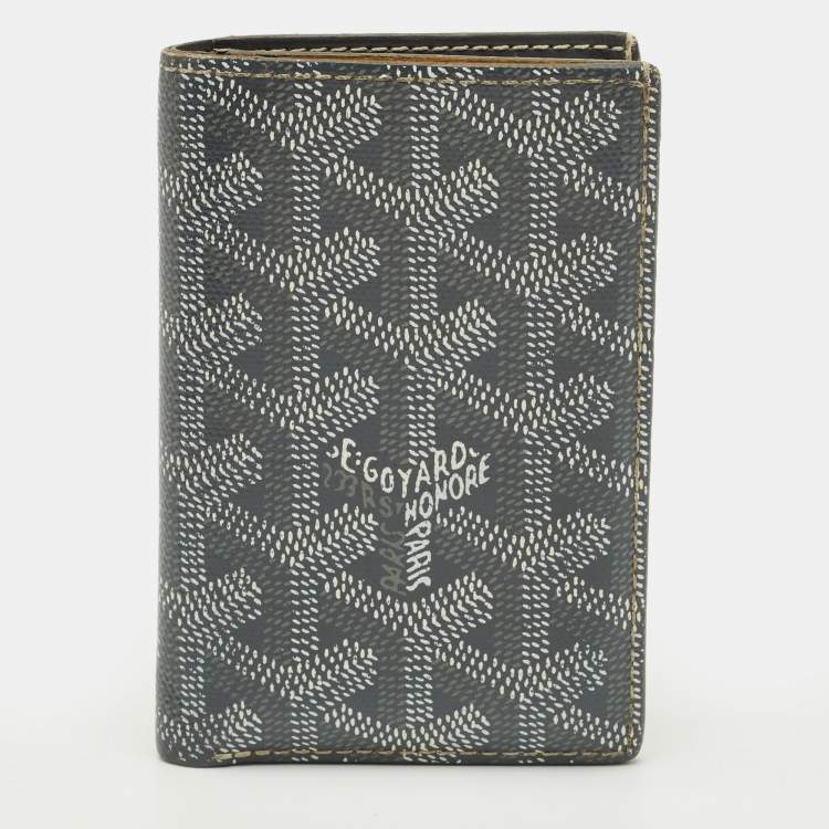 Pre Owned Goyard Grey Goyardine Coated Canvas Saint Pierre Card Holder