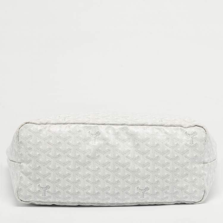 Pre Owned Goyard White Goyardine Coated Canvas and Leather Saint Louis PM Tote
