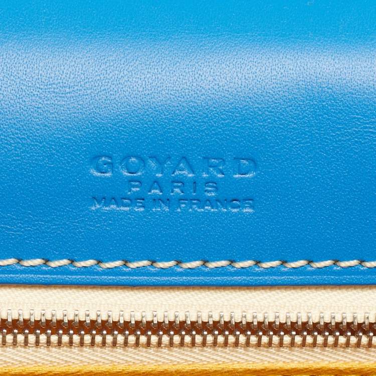 Pre Owned Goyard Blue Goyardine Coated Canvas and Leather Belvedere PM Bag