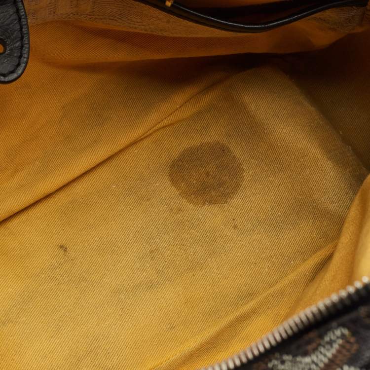 Pre Owned Goyard Black Goyardine Coated Canvas St. Jeanne MM Bowler Bag