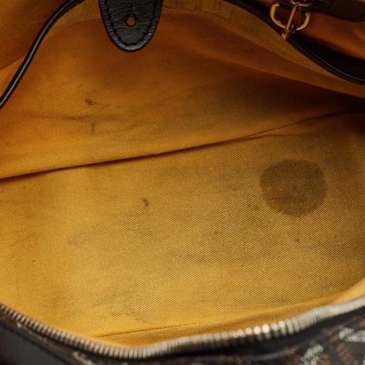 Pre Owned Goyard Black Goyardine Coated Canvas St. Jeanne MM Bowler Bag