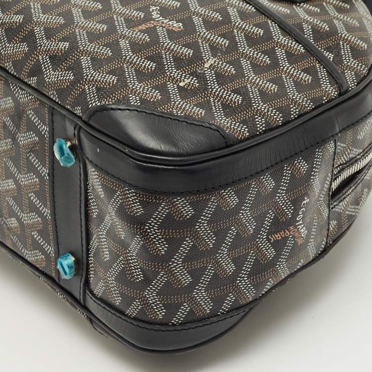 Pre Owned Goyard Black Goyardine Coated Canvas St. Jeanne MM Bowler Bag