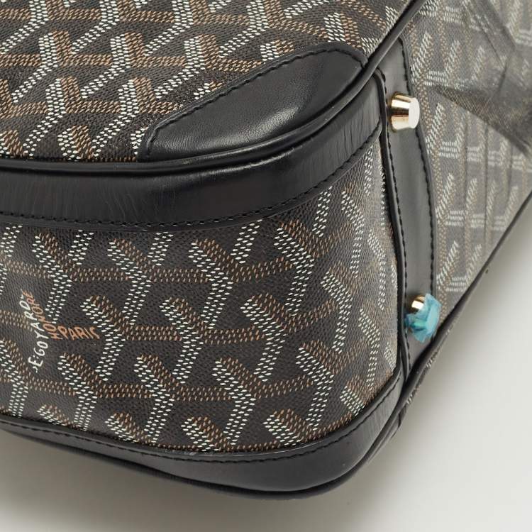 Pre Owned Goyard Black Goyardine Coated Canvas St. Jeanne MM Bowler Bag