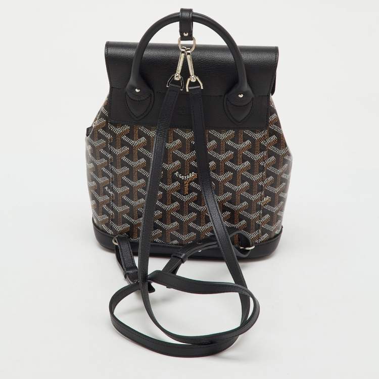 Pre Owned Goyard Black Goyardine Coated Canvas and Leather Mini Alpin Backpack