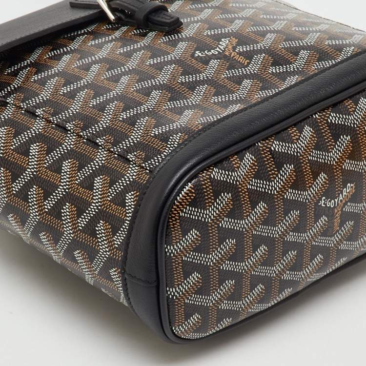 Pre Owned Goyard Black Goyardine Coated Canvas and Leather Mini Alpin Backpack