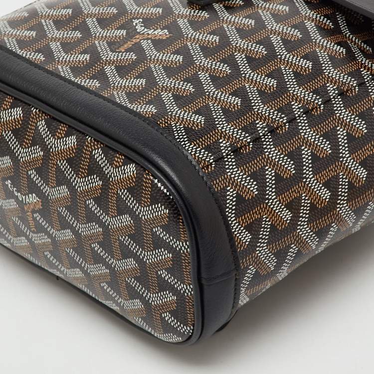 Pre Owned Goyard Black Goyardine Coated Canvas and Leather Mini Alpin Backpack