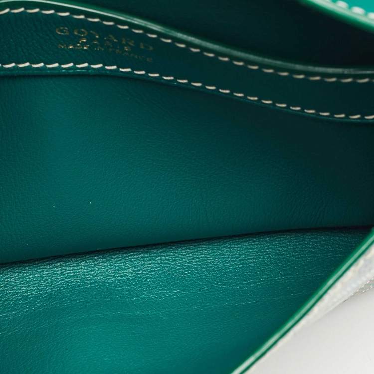 Pre Owned Goyard Green Goyardine Coated Canvas Double Flap Continental Wallet