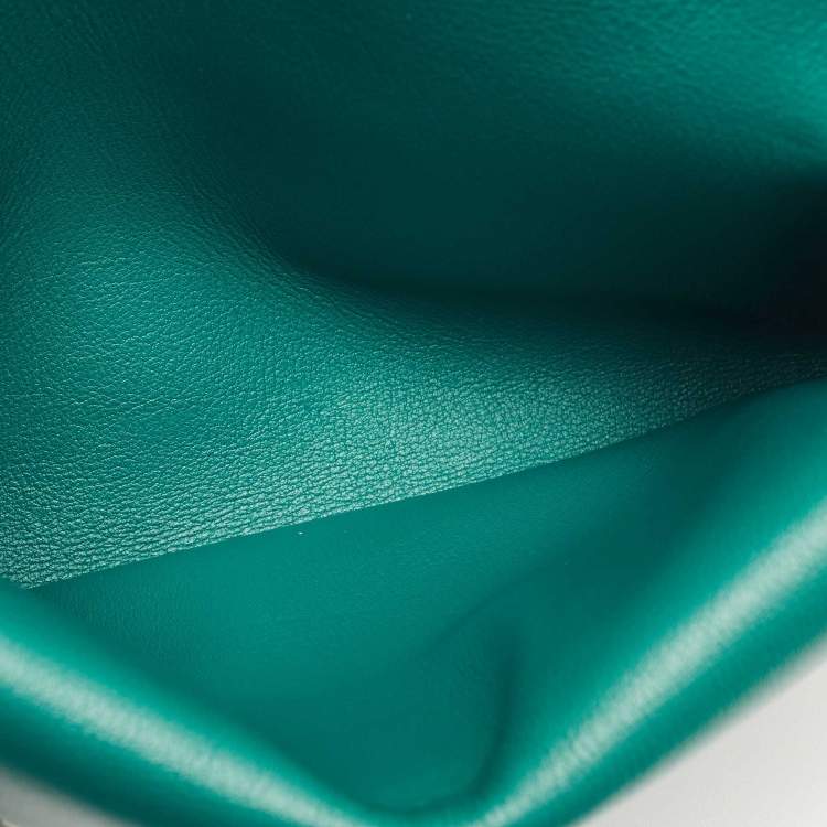 Pre Owned Goyard Green Goyardine Coated Canvas Double Flap Continental Wallet