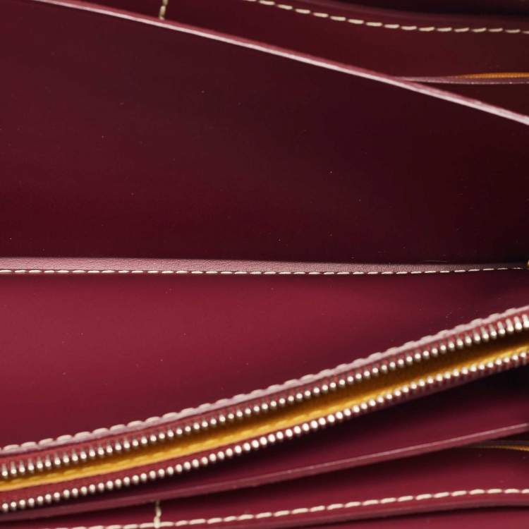 Pre Owned Goyard Burgundy Goyardine Coated Canvas Matignon GM Wallet