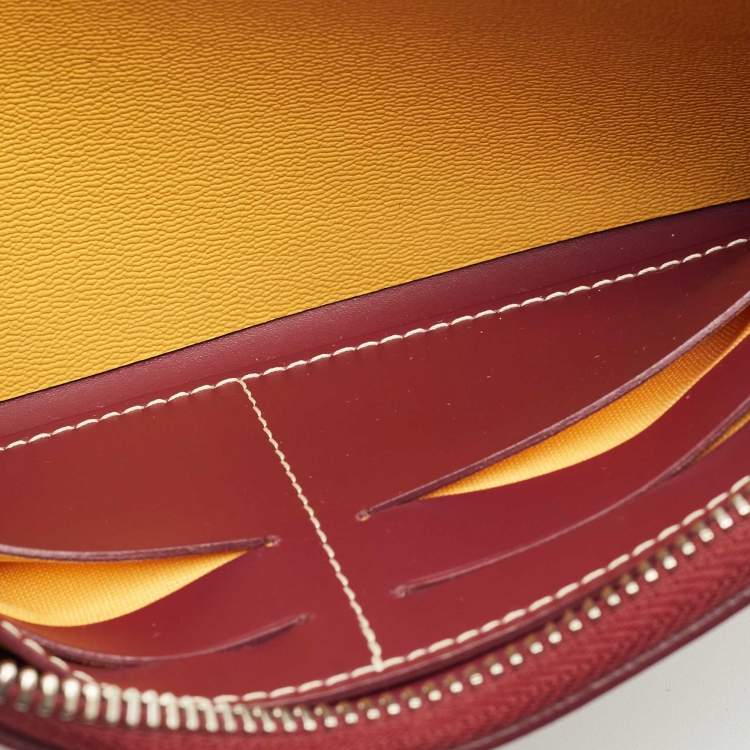 Pre Owned Goyard Burgundy Goyardine Coated Canvas Matignon GM Wallet