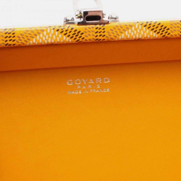 Pre Owned Goyard Minaudiere Trunk Shoulder Bag Coated Canvas And Leather Yellow Multicolor