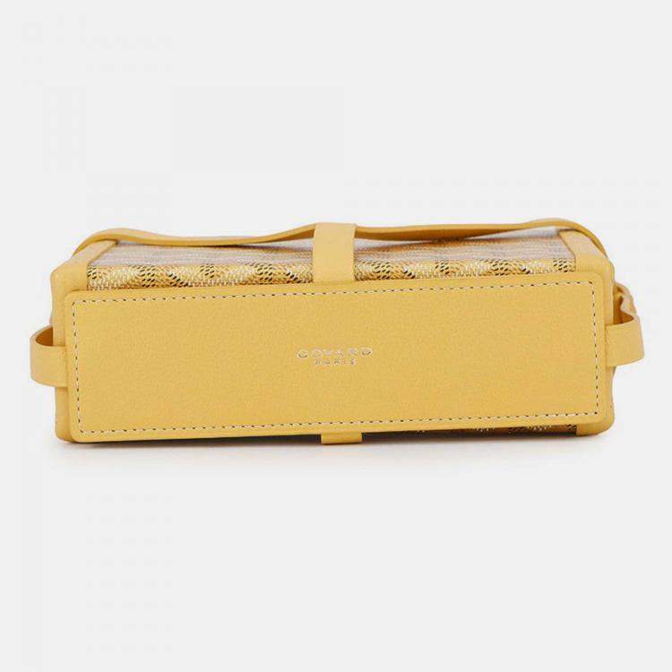 Pre Owned Goyard Menodiaire Trunk Shoulder Bag Gold/Yellow Pvc Leather