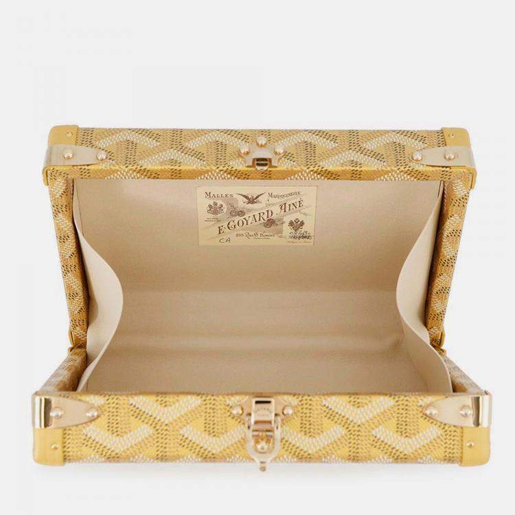 Pre Owned Goyard Menodiaire Trunk Shoulder Bag Gold/Yellow Pvc Leather