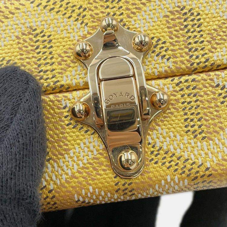 Pre Owned Goyard Menodiaire Trunk Shoulder Bag Gold/Yellow Pvc Leather