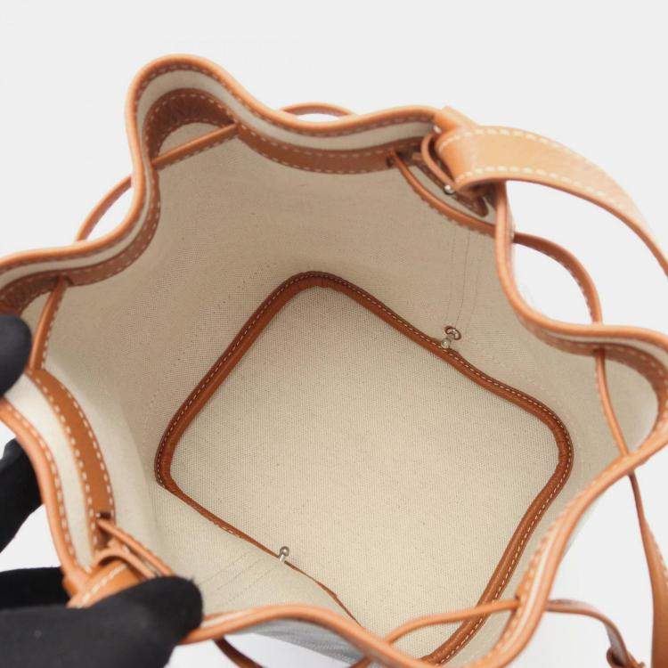 Pre Owned Goyard Petit Flo Black/Brown Coated Canvas Leather. Shoulder Bag