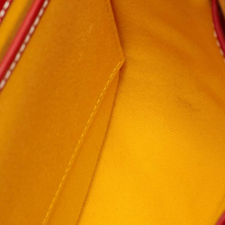 Pre Owned Goyard Red Belvedere II PM Goyardine Coated Canvas and Leather Saddle Bag