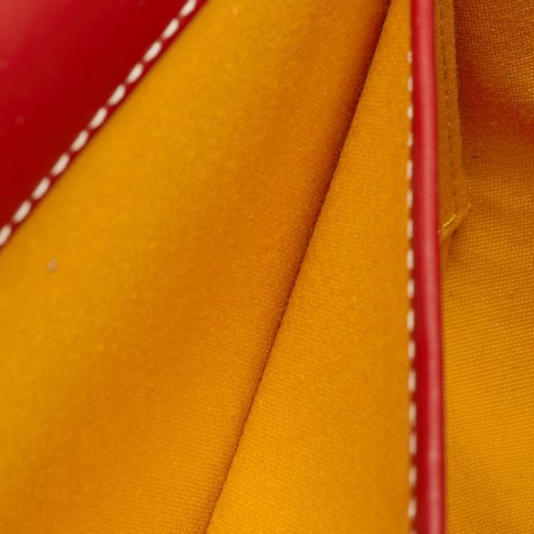 Pre Owned Goyard Red Belvedere II PM Goyardine Coated Canvas and Leather Saddle Bag