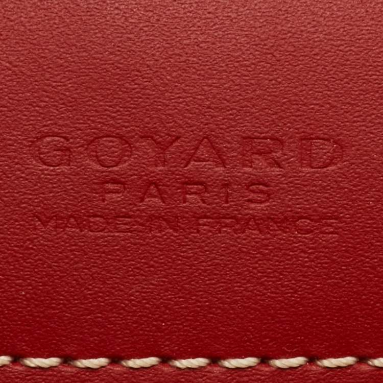 Pre Owned Goyard Red Belvedere II PM Goyardine Coated Canvas and Leather Saddle Bag