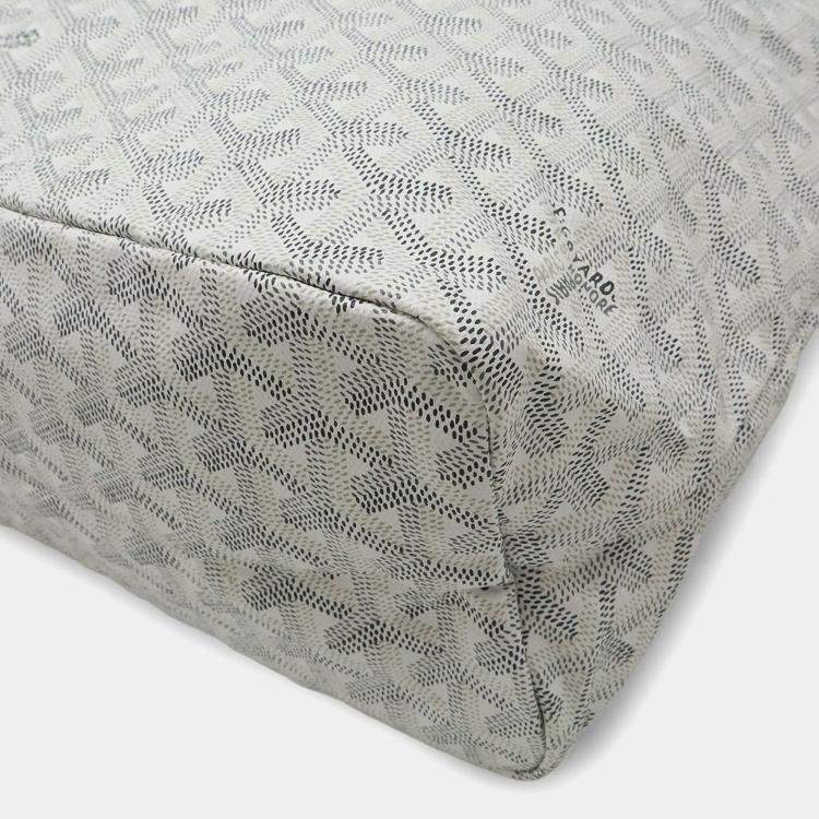 Pre Owned Goyard Boheme Hobo Bag Shoulder Coated Canvas Leather White Gray