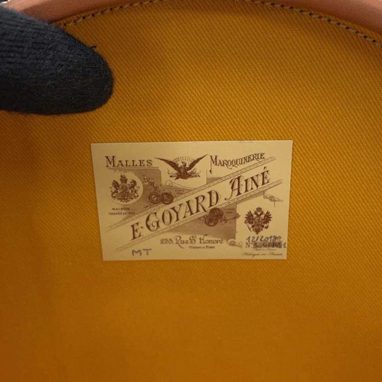 Pre Owned Goyard Hat Box And Alto Trunk Bag Black/Natural Goyardine Canvas Cervon Calf Leather