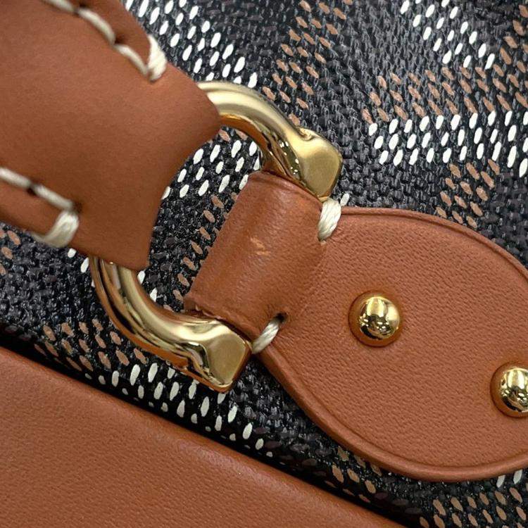 Pre Owned Goyard Hat Box And Alto Trunk Bag Black/Natural Goyardine Canvas Cervon Calf Leather