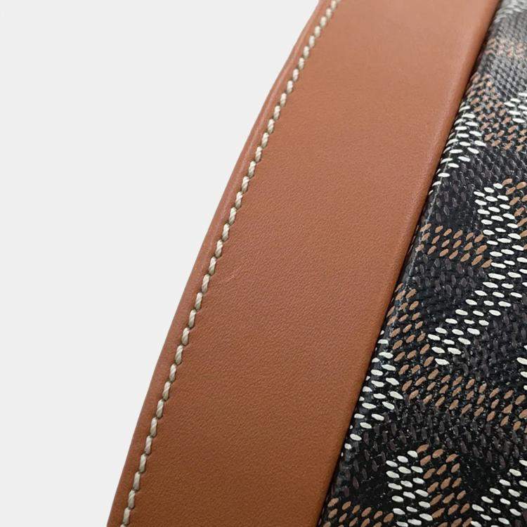 Pre Owned Goyard Hat Box And Alto Trunk Bag Black/Natural Goyardine Canvas Cervon Calf Leather