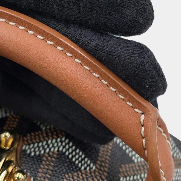 Pre Owned Goyard Hat Box And Alto Trunk Bag Black/Natural Goyardine Canvas Cervon Calf Leather