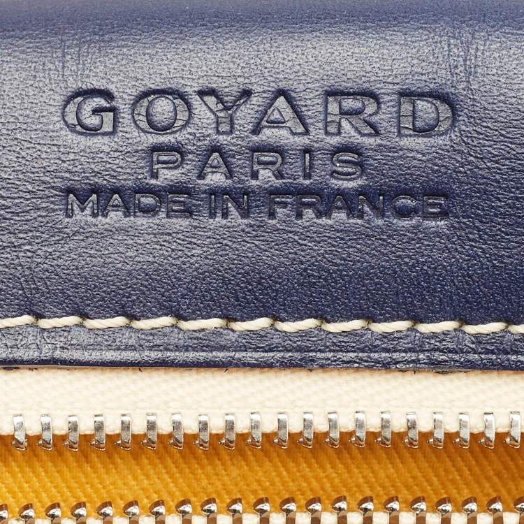 Pre Owned Goyard Navy Blue Goyardine Coated Canvas Belvedere MM Saddle Bag