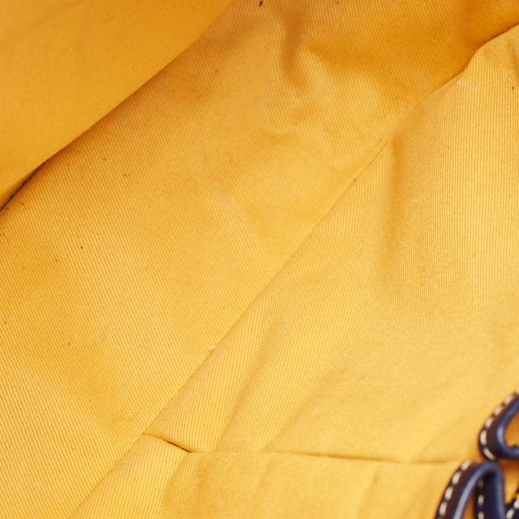 Pre Owned Goyard Navy Blue Goyardine Coated Canvas Belvedere MM Saddle Bag