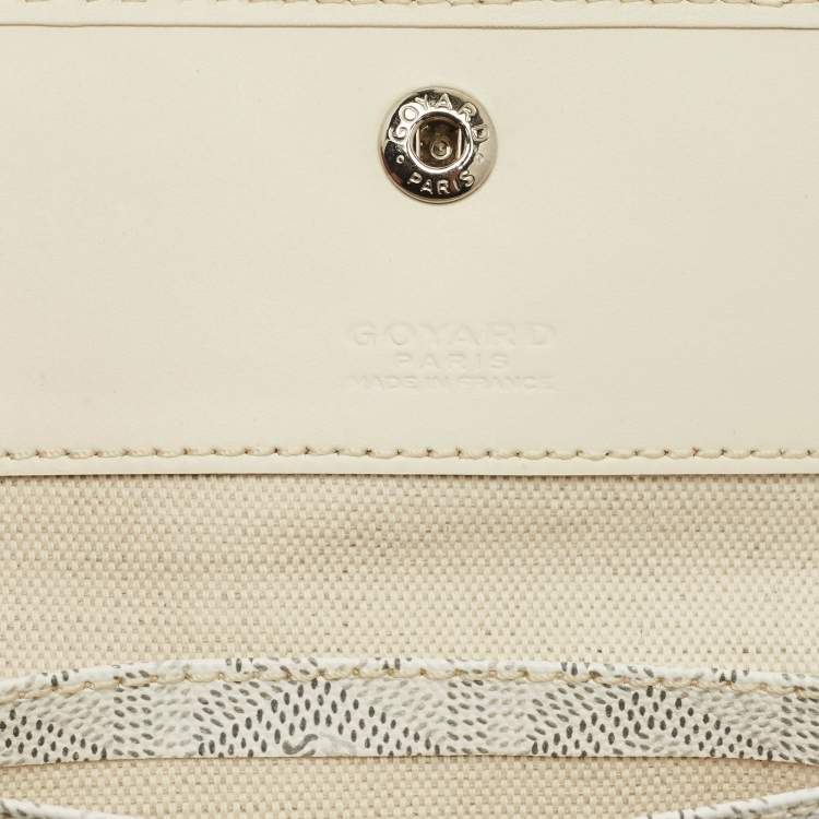 Pre Owned Goyard White Goyardine Coated Canvas and Leather Saint Louis PM Tote
