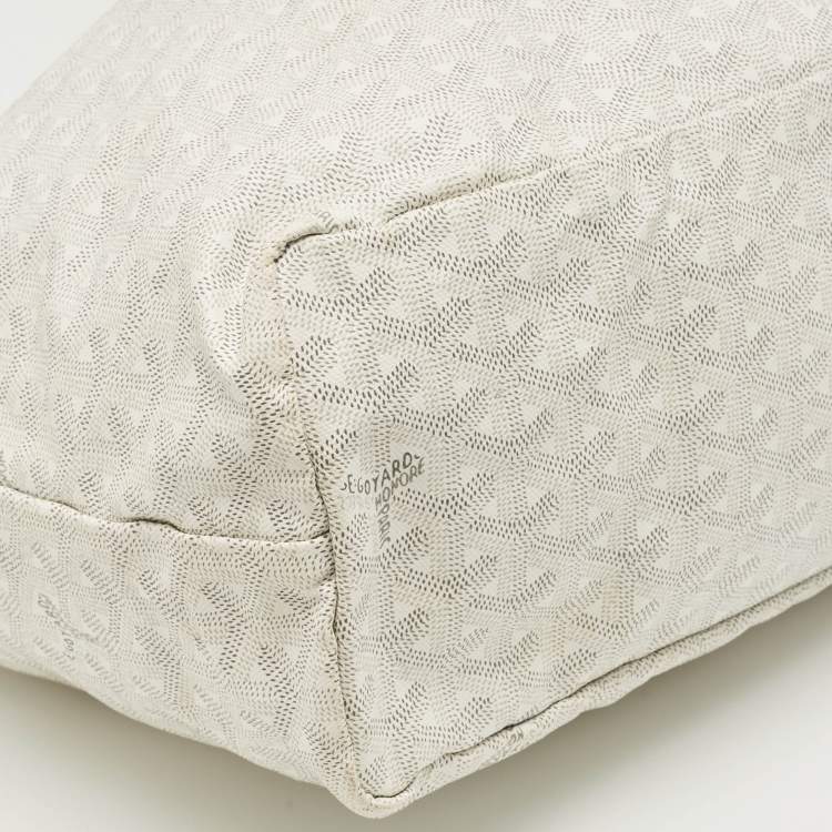 Pre Owned Goyard White Goyardine Coated Canvas and Leather Saint Louis PM Tote