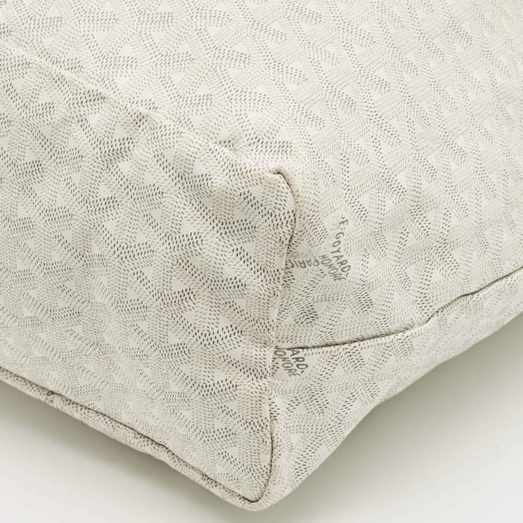 Pre Owned Goyard White Goyardine Coated Canvas and Leather Saint Louis PM Tote