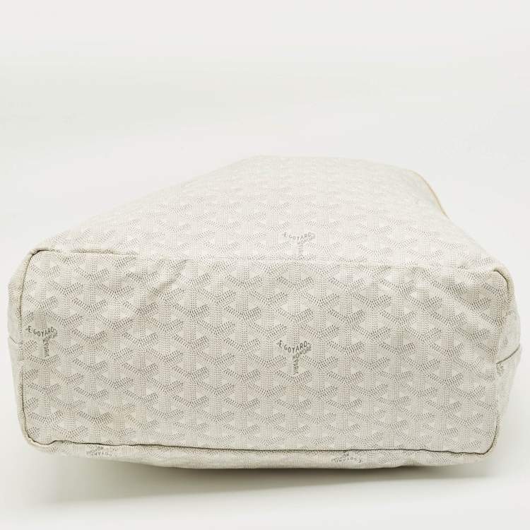 Pre Owned Goyard White Goyardine Coated Canvas and Leather Saint Louis PM Tote