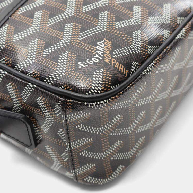 Pre Owned Goyard Cap Vert Pm Shoulder Bag Coated Canvas Leather Black Multicolor