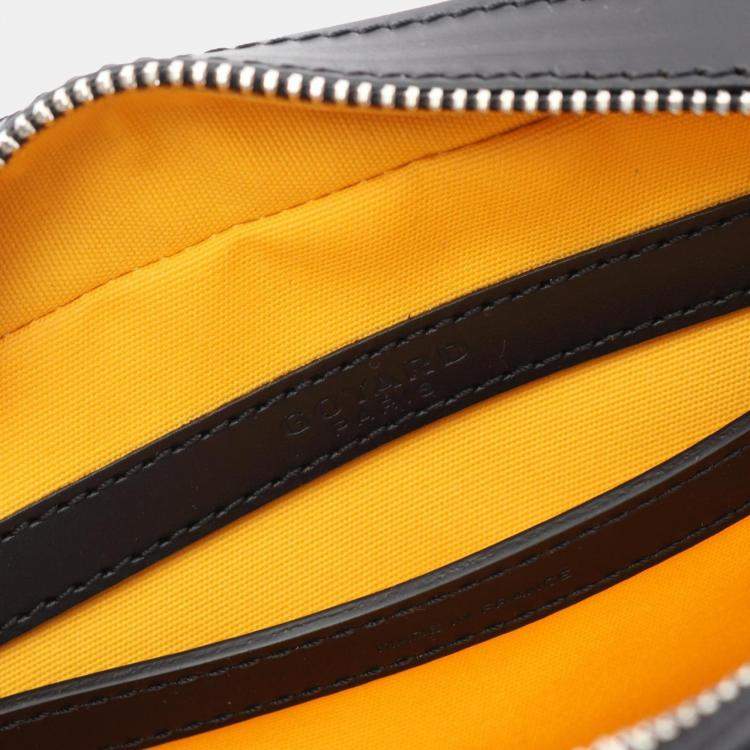 Pre Owned Goyard Cap Vert Pm Shoulder Bag Coated Canvas Leather Black Multicolor