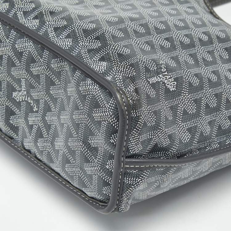 Pre Owned Goyard Grey Goyardine Coated Canvas and Leather Mini Reversible Anjou Tote