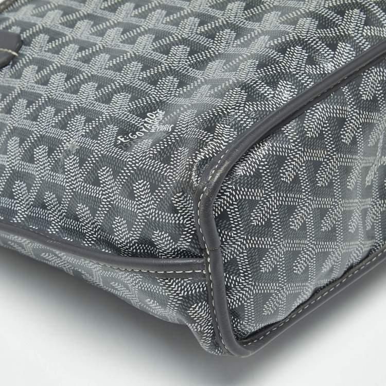 Pre Owned Goyard Grey Goyardine Coated Canvas and Leather Mini Reversible Anjou Tote