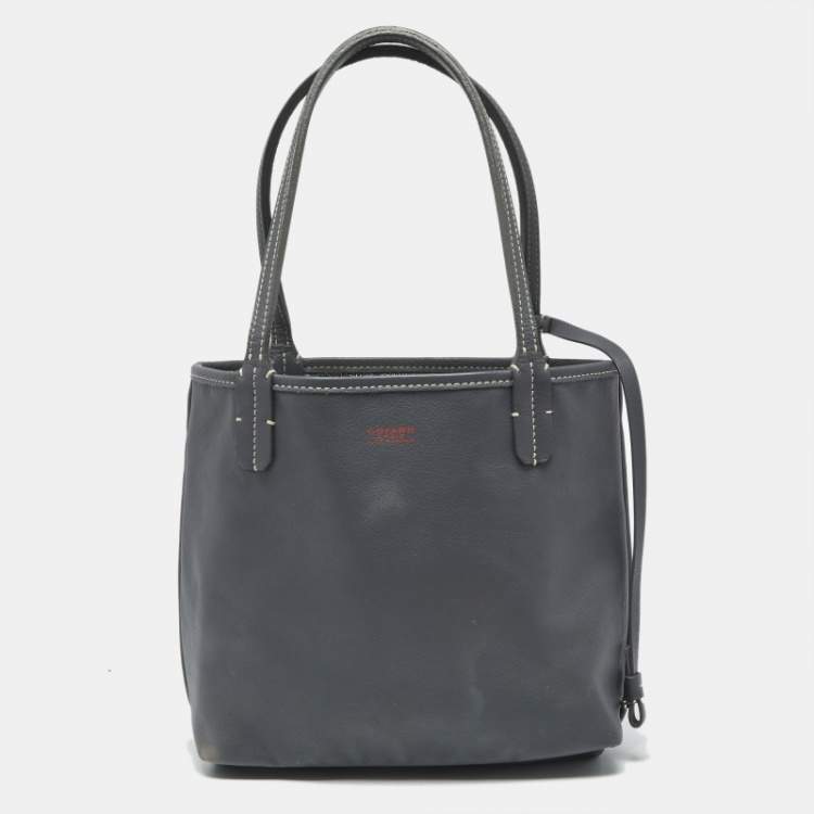 Pre Owned Goyard Grey Goyardine Coated Canvas and Leather Mini Reversible Anjou Tote