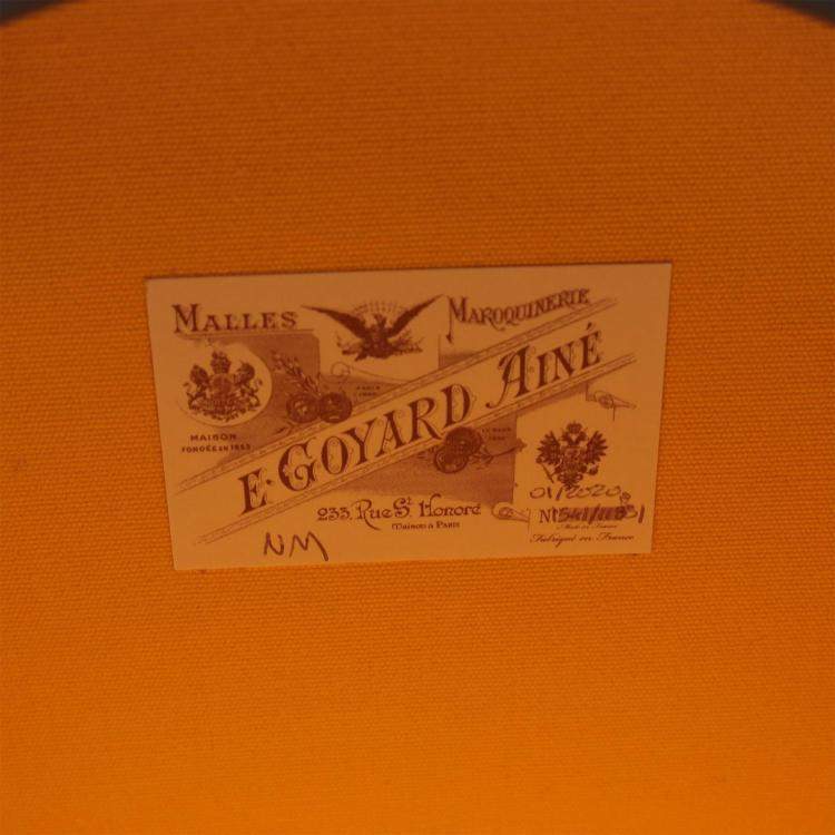 Pre Owned Goyard Hat Box Alto Trunk Gray White Canvas Leather Shoulder Bag