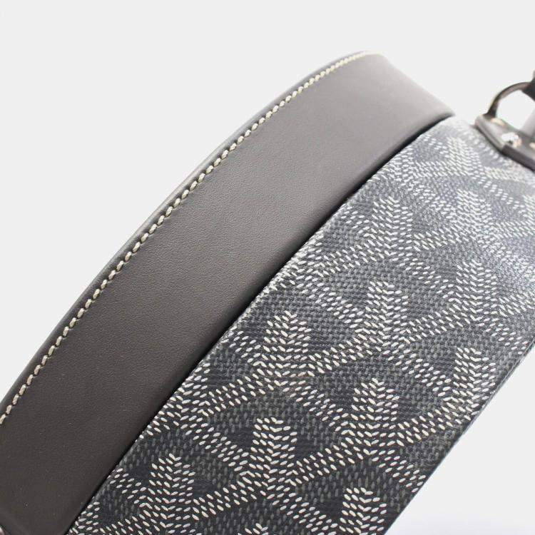 Pre Owned Goyard Hat Box Alto Trunk Bag Handbag Coated Canvas Leather Gray White