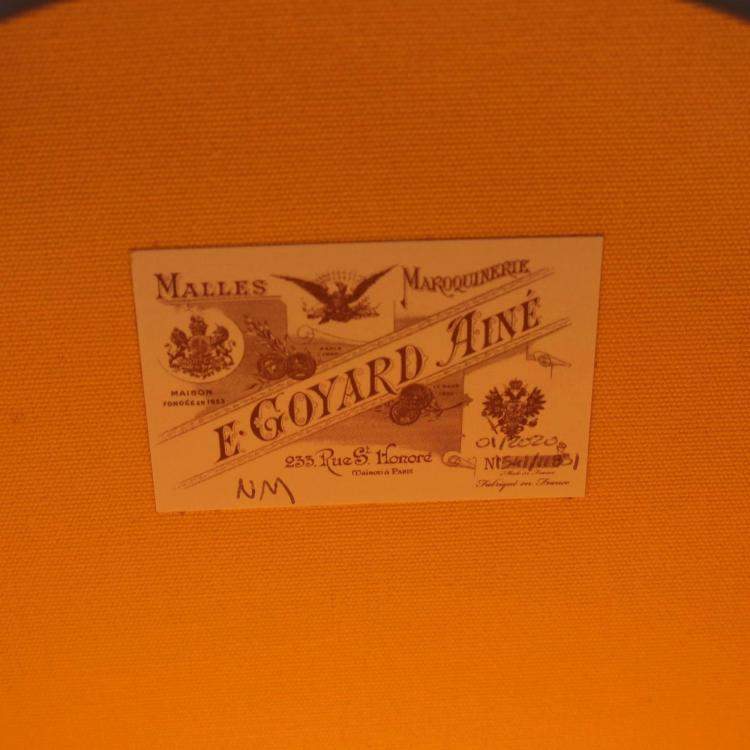 Pre Owned Goyard Hat Box Alto Trunk Bag Handbag Coated Canvas Leather Gray White