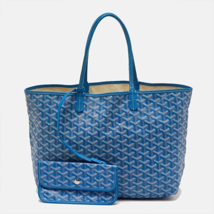 مملوكة مسبقًا Goyard Blue Goyardine Coated Canvas and Leather Saint Louis PM Tote