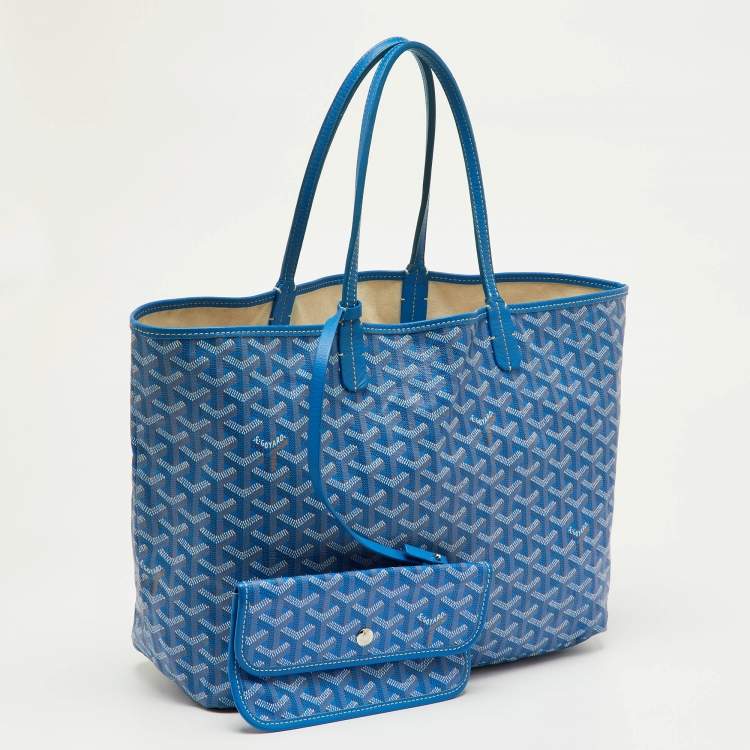 مملوكة مسبقًا Goyard Blue Goyardine Coated Canvas and Leather Saint Louis PM Tote