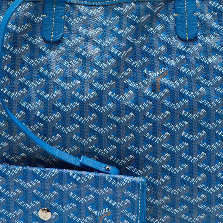 مملوكة مسبقًا Goyard Blue Goyardine Coated Canvas and Leather Saint Louis PM Tote