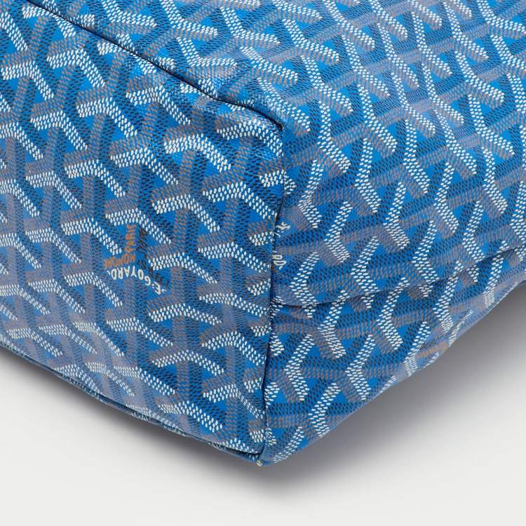 مملوكة مسبقًا Goyard Blue Goyardine Coated Canvas and Leather Saint Louis PM Tote